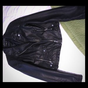 Black Quilted Leather Moto Jacket